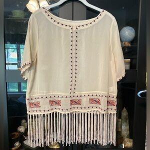 Chelsea & Violet Embellished Cream Blouse VGUC